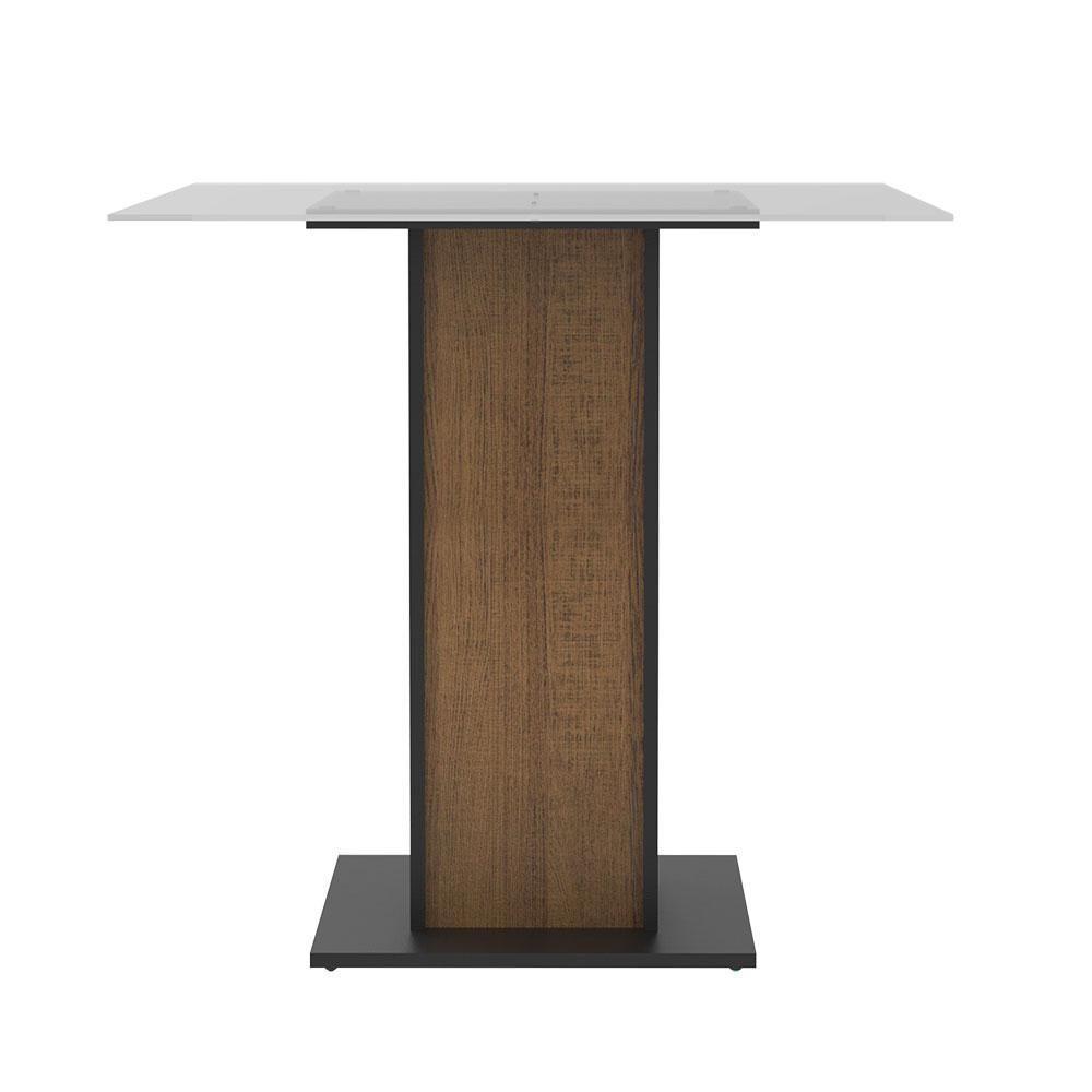 Mesa Madesa Quadrada com Tampo de Vidro 5332a Preto e Rustic - 4