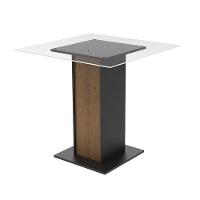 Mesa Madesa Quadrada com Tampo de Vidro 5332a Preto e Rustic - 1