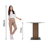 Mesa Madesa Quadrada com Tampo de Vidro 5332a Preto e Rustic - 3