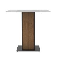 Mesa Madesa Quadrada com Tampo de Vidro 5332a Preto e Rustic