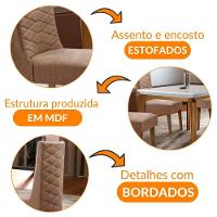 Sala Jantar Liz 120 Tampo Mdf Com 4 Cadeiras Safira Rufato Animale Chocolate Off White Imbuia - 5