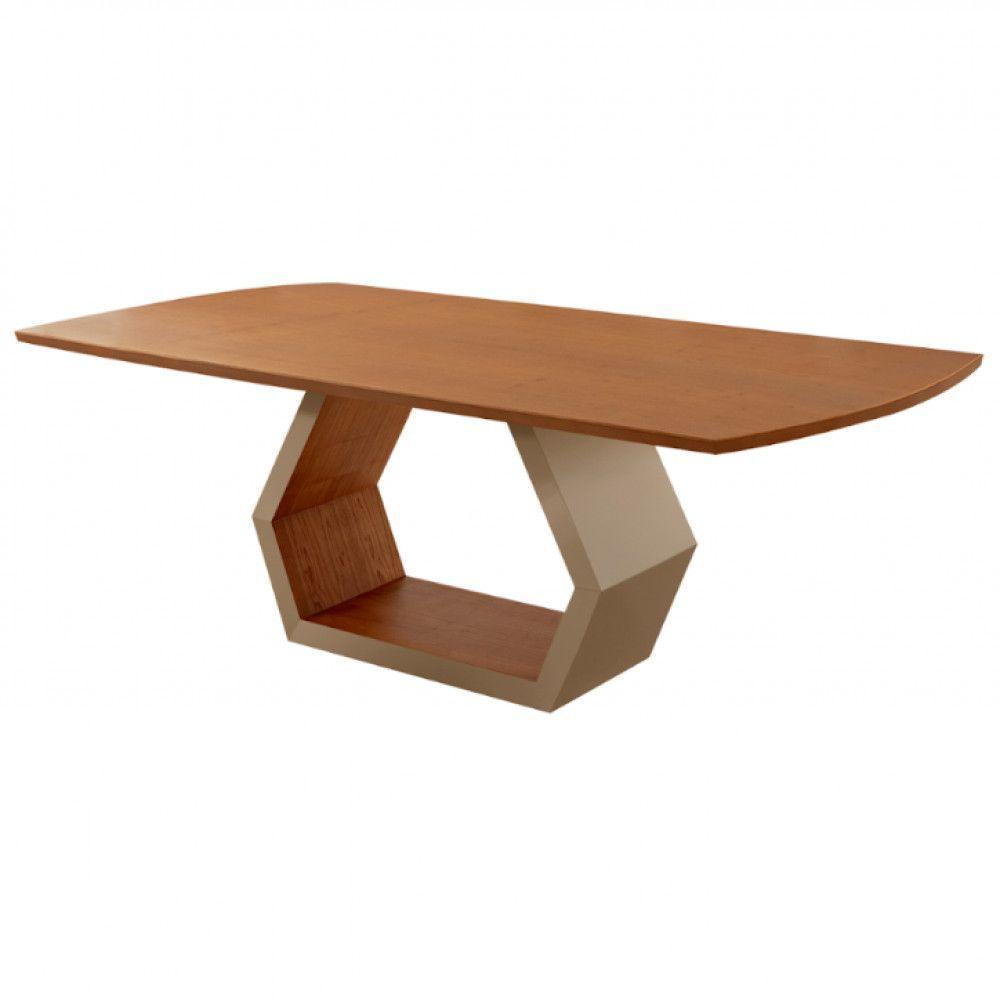 Mesa Para Sala De Jantar Ane Champanhe Com Cinamomo-cinamomo Imbuia - 1