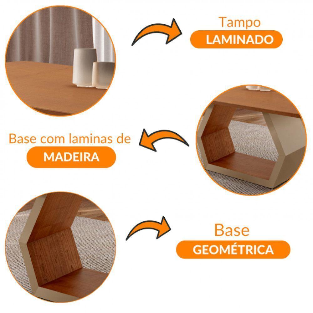 Mesa Para Sala De Jantar Ane Champanhe Com Cinamomo-cinamomo Imbuia - 5