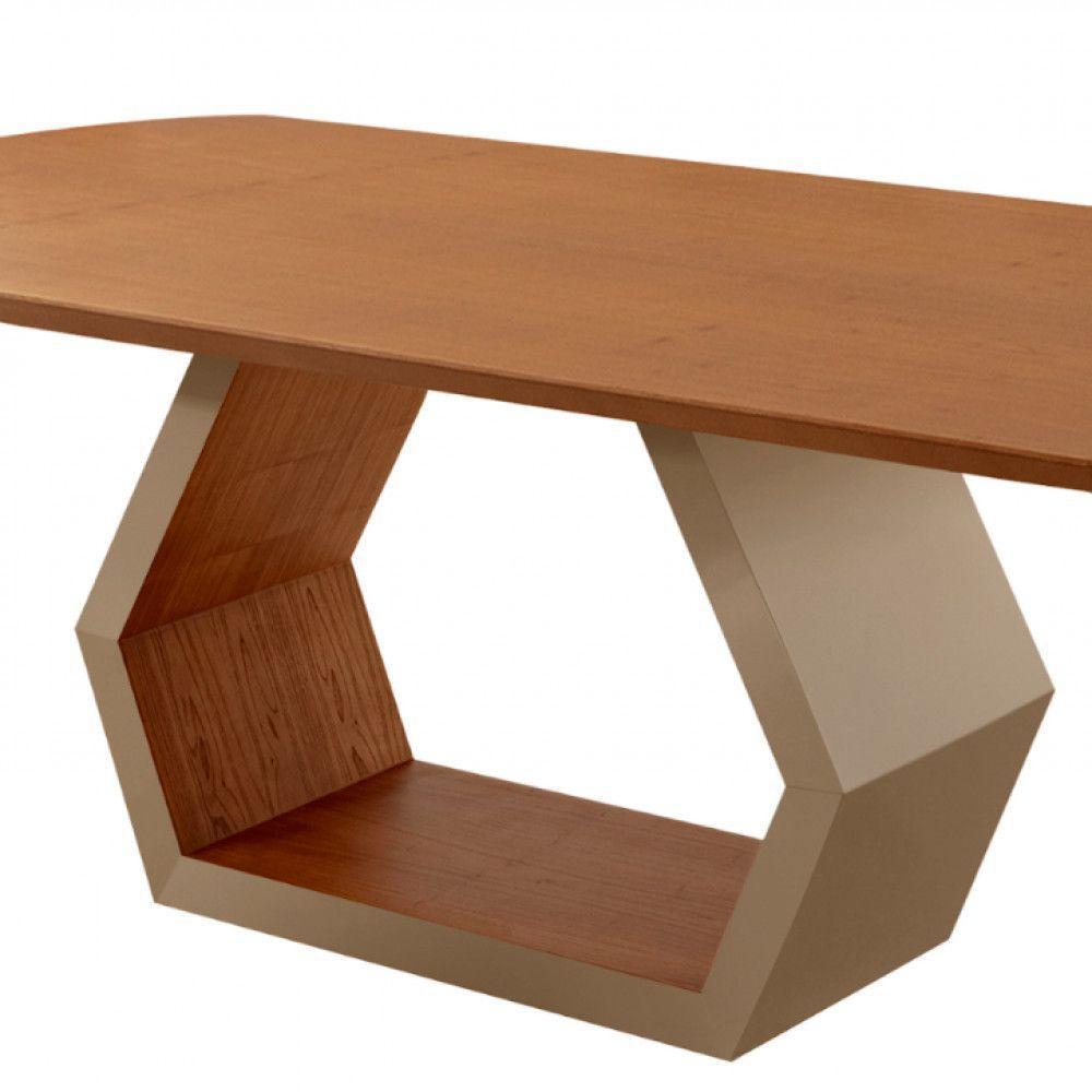Mesa Para Sala De Jantar Ane Champanhe Com Cinamomo-cinamomo Imbuia - 6