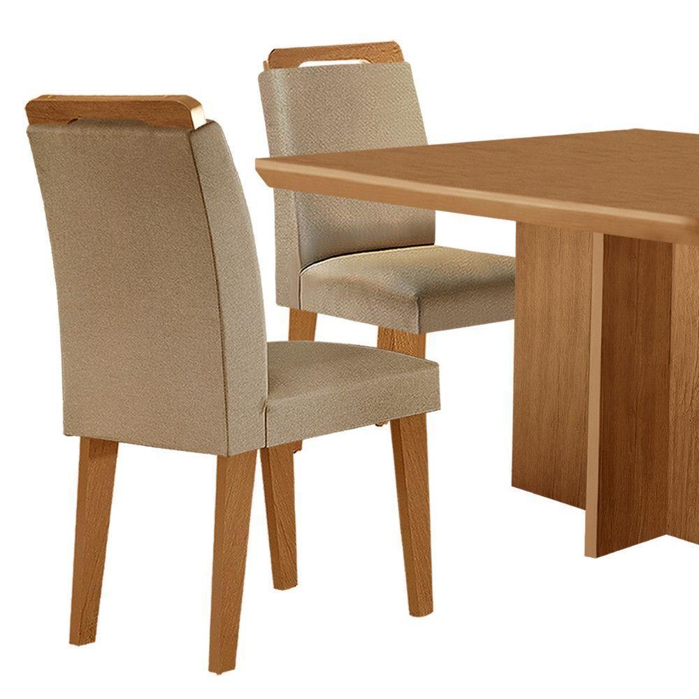 Mesa Olimpia 90 Mdf Canto Copo E Com 4 Cadeiras Athenas Turim 07 Naturalle - 7