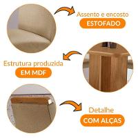 Mesa Olimpia 90 Mdf Canto Copo E Com 4 Cadeiras Athenas Turim 07 Naturalle - 6