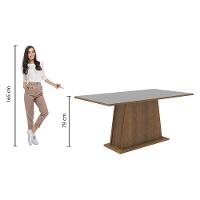 Mesa De Jantar Retangular Tampo De Madeira Rustic/cinza 5364 Madesa Rustic/cinza