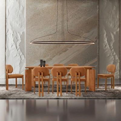 Mesa De Jantar Nala 220cm Madeira Tampo Laminado 8 Cadeira Nala Star Caramelo Imbuia Natural