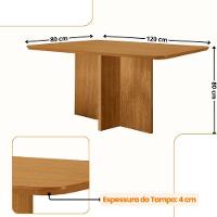 Mesa De Jantar Olímpia 120cm Tampo Mdf Canto Copo Naturalle - 2