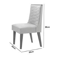 Mesa Olimpia 90 Mdf Com 4 Cadeiras Safira Linho Grafite Naturalle