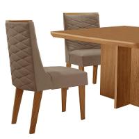 Mesa Olimpia 90 Mdf Com 4 Cadeiras Safira Linho Grafite Naturalle - 7