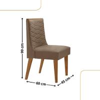 Mesa Liz 120 Mdf Canto Copo E Com 4 Cadeiras Safira Veludo Capuccino Naturalle