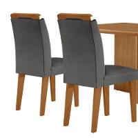 Mesa Olimpia 120 Mdf Com 4 Cadeiras Athenas Linho Grafite Naturalle - 7