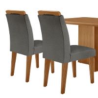 Mesa Olimpia 120 Mdf Com 4 Cadeiras Melissa Linho Grafite Naturalle - 2