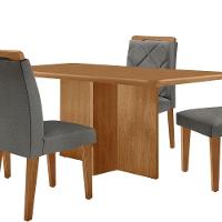 Mesa Olimpia 120 Mdf Com 4 Cadeiras Melissa Linho Grafite Naturalle - 3