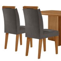 Mesa Olimpia 120 Mdf Com 4 Cadeiras Athenas Veludo Grafite Naturalle - 7