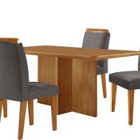 Mesa Olimpia 120 Mdf Com 4 Cadeiras Athenas Veludo Grafite Naturalle - 8