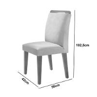 Mesa Olimpia 90 Mdf Canto Copo E Com 4 Cadeiras Athenas Veludo Capuccino Naturalle