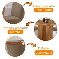 Mesa Olimpia 90 Mdf Canto Copo E Com 4 Cadeiras Athenas Veludo Capuccino Naturalle - 6