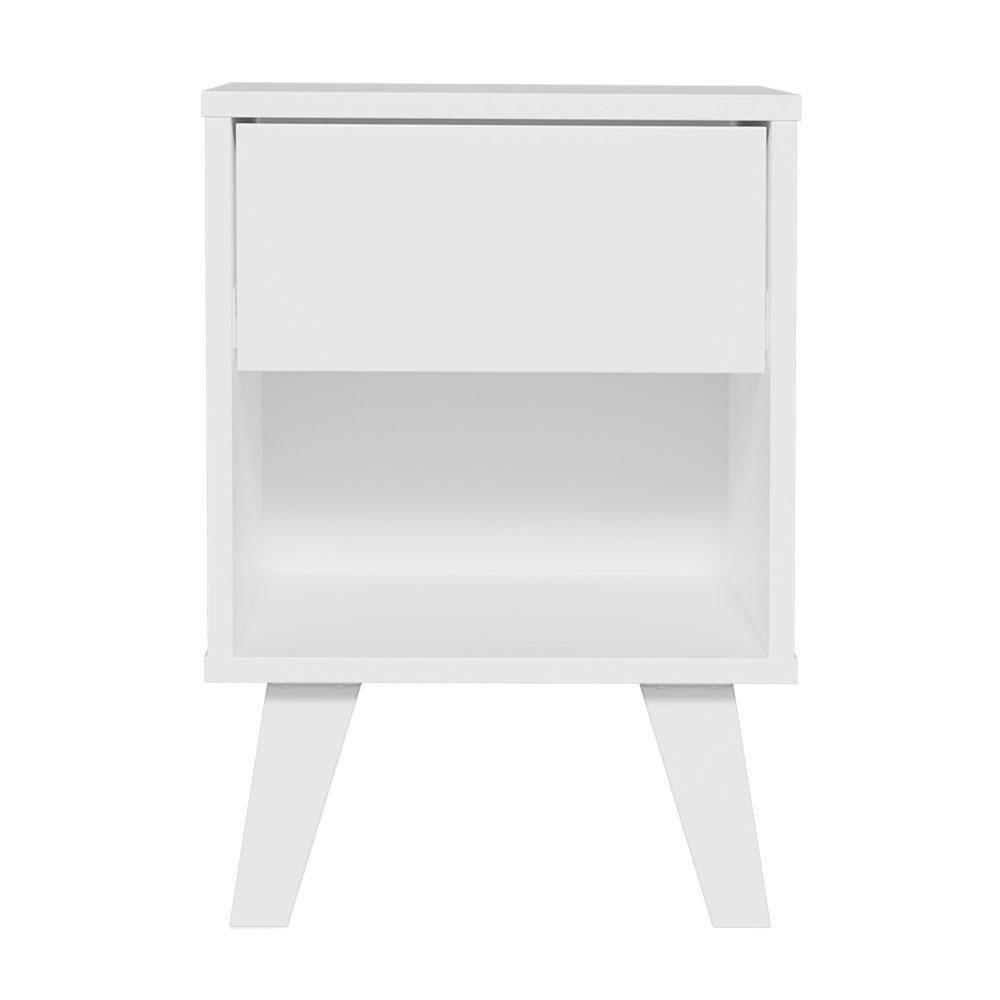 Mesa De Cabeceira Branca Com 1 Gaveta 3235 Madesa Branco - 4