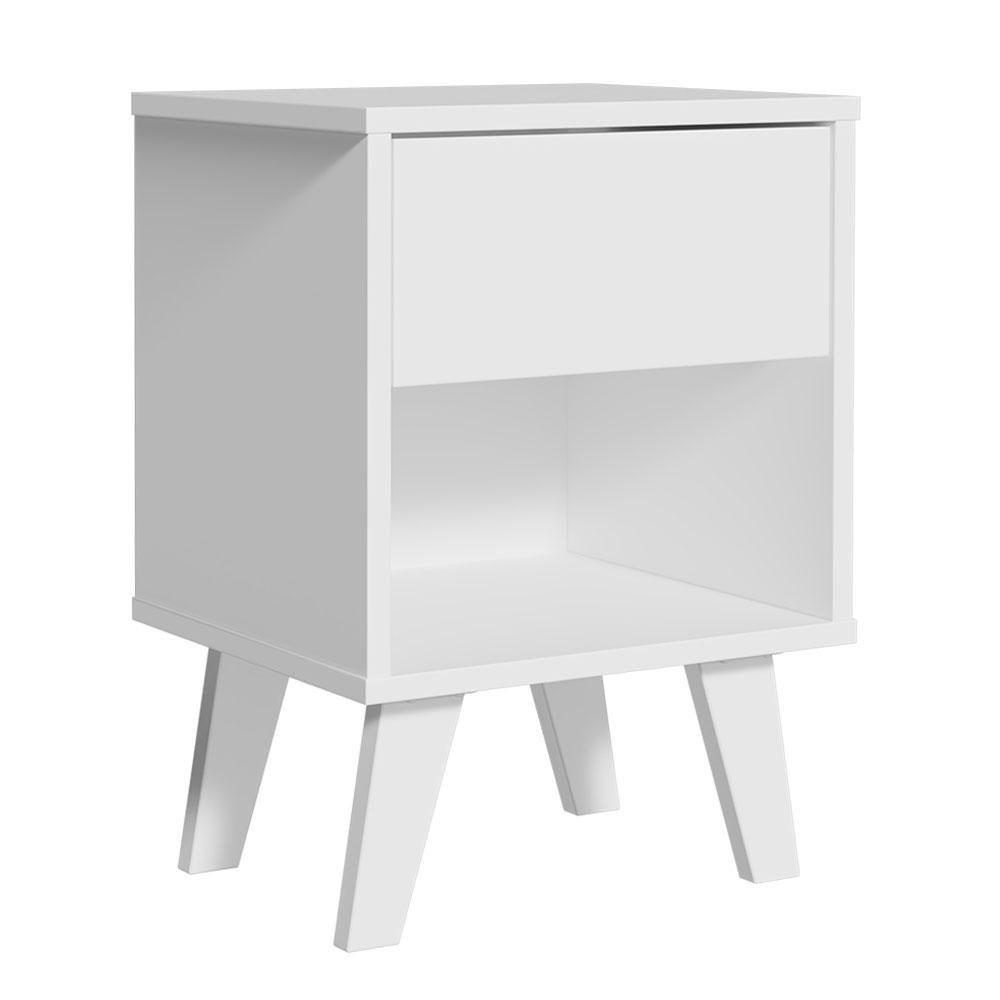 Mesa De Cabeceira Branca Com 1 Gaveta 3235 Madesa Branco - 9