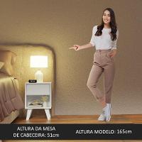 Mesa De Cabeceira Branca Com 1 Gaveta 3235 Madesa Branco - 5