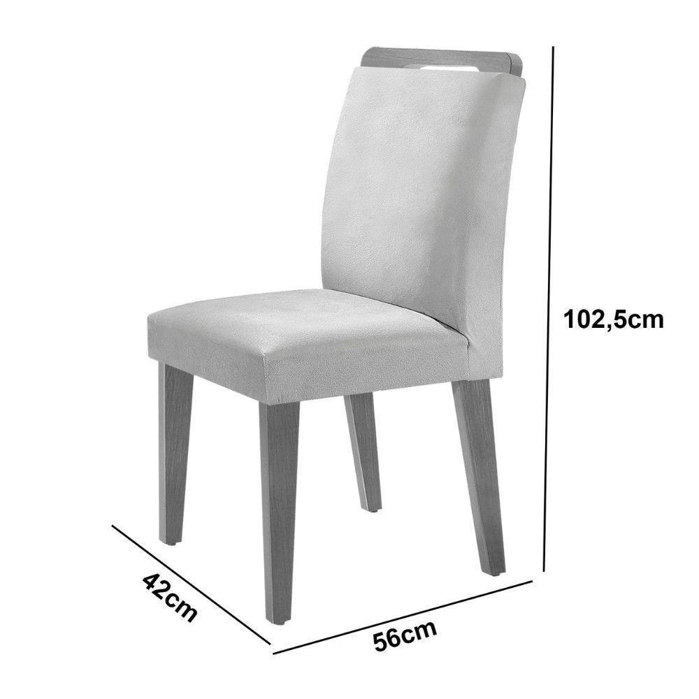 Mesa Evora 120 Mdf Com 4 Cadeiras Athenas Veludo Grafite Naturalle - 4