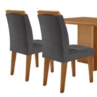 Mesa Olimpia 120 Mdf Com 4 Cadeiras Melissa Veludo Grafite Naturalle - 7