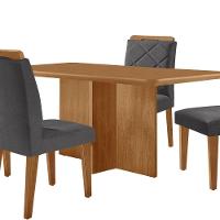 Mesa Olimpia 120 Mdf Com 4 Cadeiras Melissa Veludo Grafite Naturalle - 8