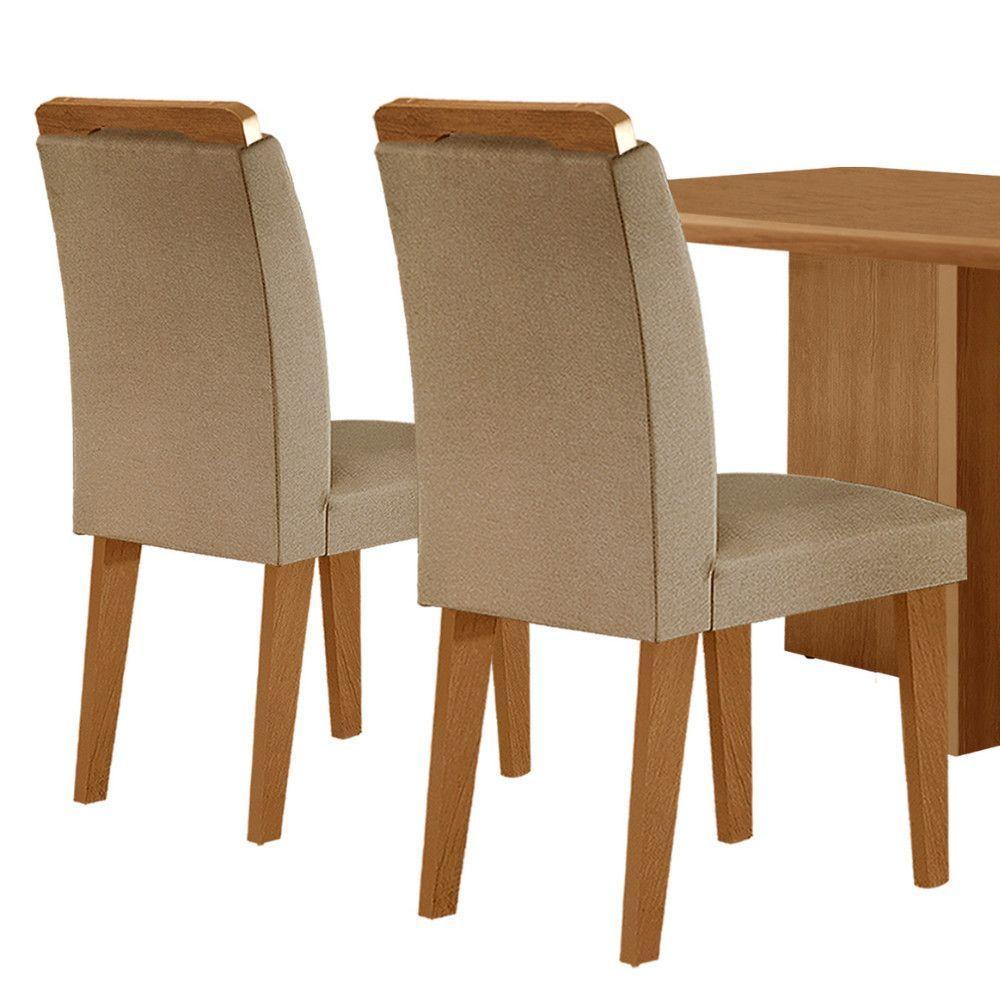 Mesa Olimpia 120 Mdf Canto Copo E Com 4 Cadeiras Athenas Turim 07 Naturalle - 7