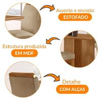 Mesa Olimpia 120 Mdf Canto Copo E Com 4 Cadeiras Athenas Turim 07 Naturalle - 6
