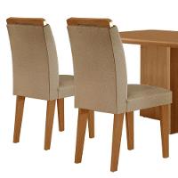 Mesa Olimpia 120 Mdf Canto Copo E Com 4 Cadeiras Athenas Turim 07 Naturalle - 7