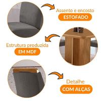 Mesa Olimpia 90 Mdf Com 4 Cadeiras Athenas Veludo Grafite Naturalle - 6