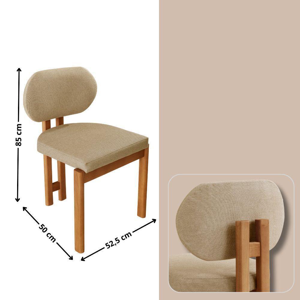 Mesa De Jantar Nala 220cm Madeira Tampo Laminado 8 Cadeira Nala Ambar Imbuia Natural - 3