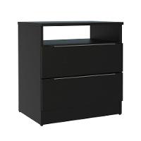 Mesa de Cabeceira Madesa 3227 com 2 Gavetas Preto - 1