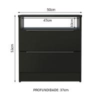 Mesa de Cabeceira Madesa 3227 com 2 Gavetas Preto - 2