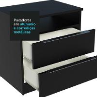 Mesa de Cabeceira Madesa 3227 com 2 Gavetas Preto - 6