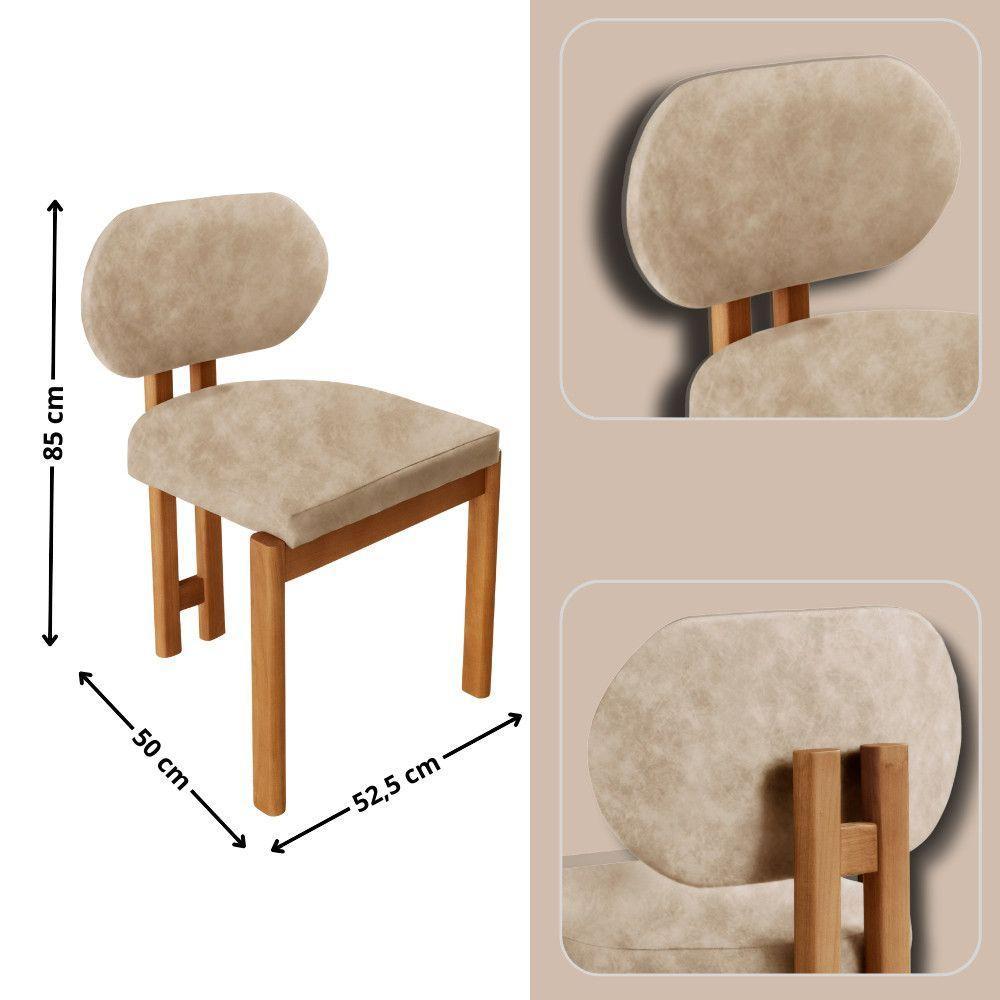 Mesa De Jantar Nala 220cm Madeira Tampo Laminado 8 Cadeira Nala Milano Imbuia Natural - 3