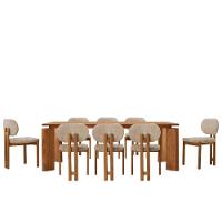 Mesa De Jantar Nala 220cm Madeira Tampo Laminado 8 Cadeira Nala Milano Imbuia Natural - 2