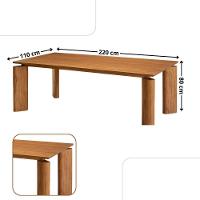 Mesa De Jantar Nala 220cm Madeira Tampo Laminado 8 Cadeira Nala Milano Imbuia Natural