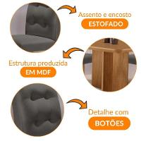 Mesa Olímpia 90cm Mdf Com 4 Cadeiras Carol Veludo Grafite Naturalle - 6