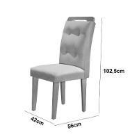 Mesa Olimpia 120 Mdf Com 4 Cadeiras Carol Linho Grafite Naturalle