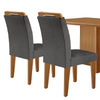 Mesa Olimpia 120 Mdf Com 4 Cadeiras Carol Linho Grafite Naturalle - 7