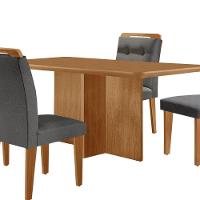 Mesa Olimpia 120 Mdf Com 4 Cadeiras Carol Linho Grafite Naturalle - 8