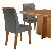 Mesa Olimpia 90 Mdf Com 4 Cadeiras Melissa Linho Grafite Naturalle - 7