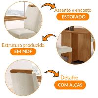 Mesa Olimpia 120 Mdf Com 4 Cadeiras Athenas Veludo Creme Naturalle - 6