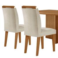 Mesa Olimpia 120 Mdf Com 4 Cadeiras Athenas Veludo Creme Naturalle - 7