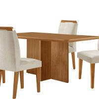 Mesa Olimpia 120 Mdf Com 4 Cadeiras Athenas Veludo Creme Naturalle - 8