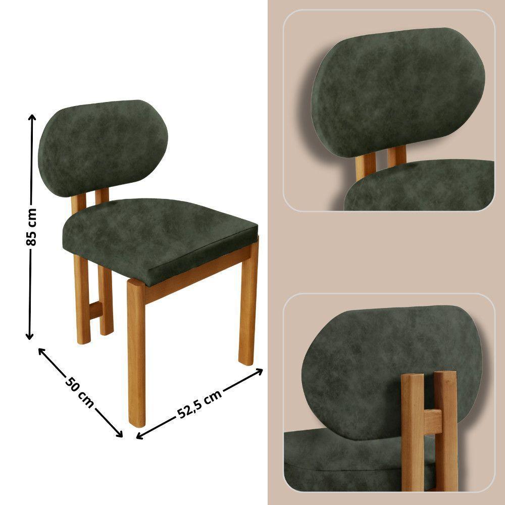 Mesa De Jantar Nala 220cm Madeira Tampo Laminado 8 Cadeira Nala Jade Imbuia Natural - 3