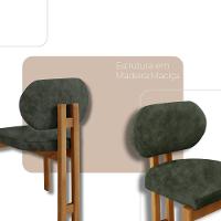 Mesa De Jantar Nala 220cm Madeira Tampo Laminado 8 Cadeira Nala Jade Imbuia Natural - 5